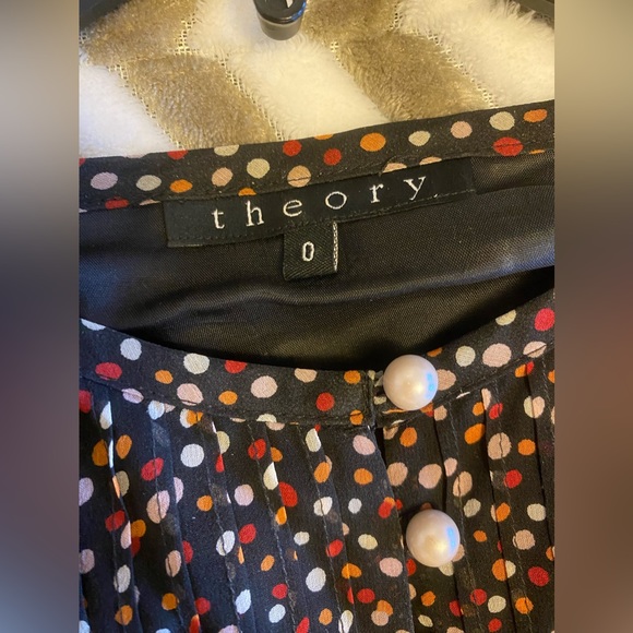 THEORY polka dot midi dress in silk chiffon with lining. Mint condition … - Picture 6 of 10